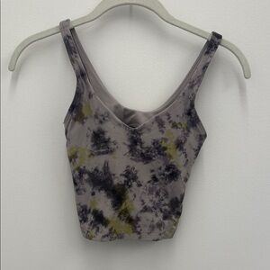 Lululemon Athletica Tie-Dye V-Neck Bra - Gray and Green
